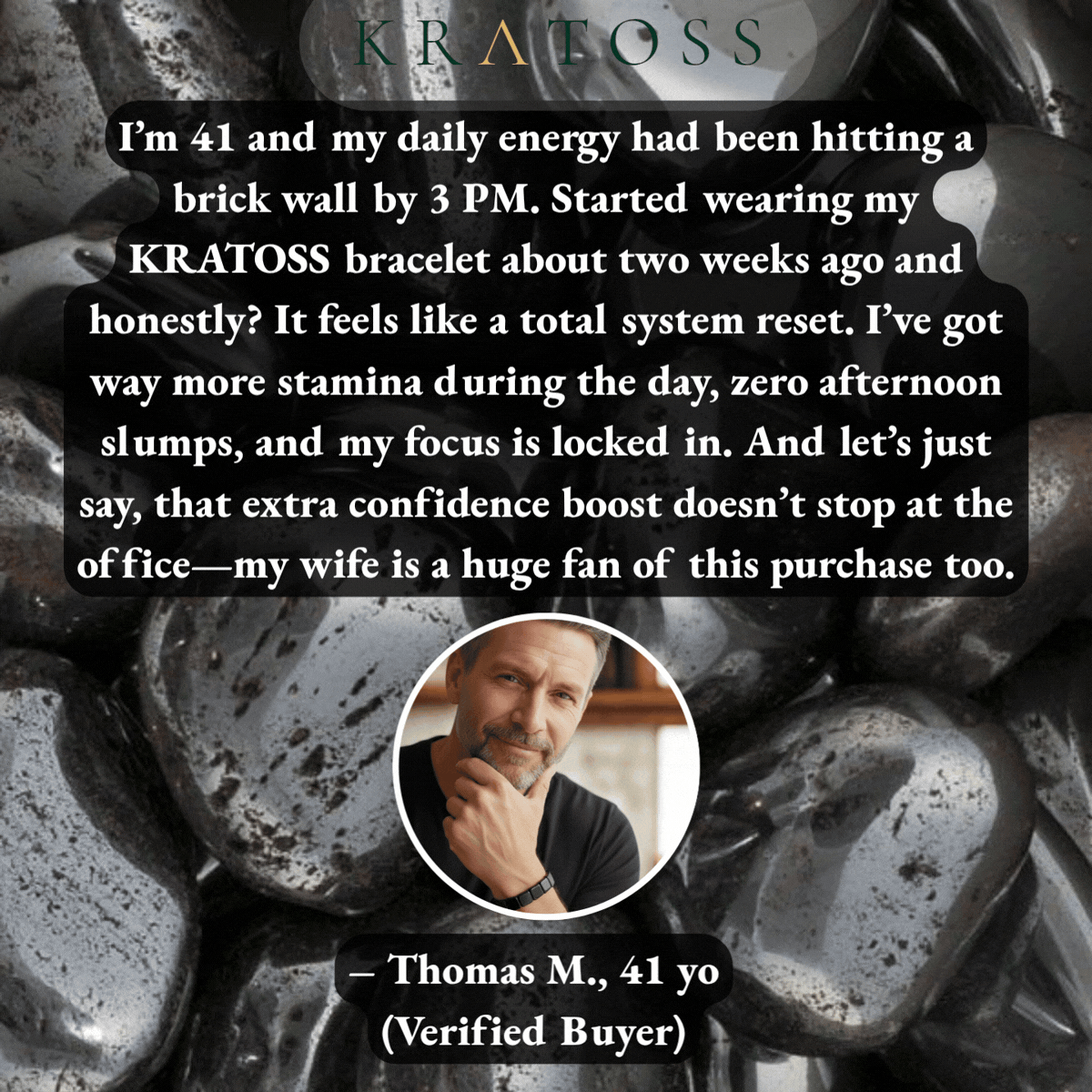 KRATOSS® Genuine Italian Hematite Band